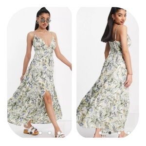 abercrombie fitch Tropical Plunge Maxi Strappy Tank Dress. Size M